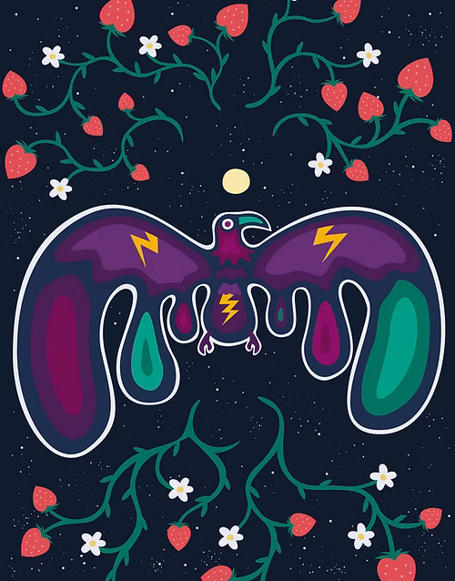 Bada Jean Strawberry Thunderbird Print