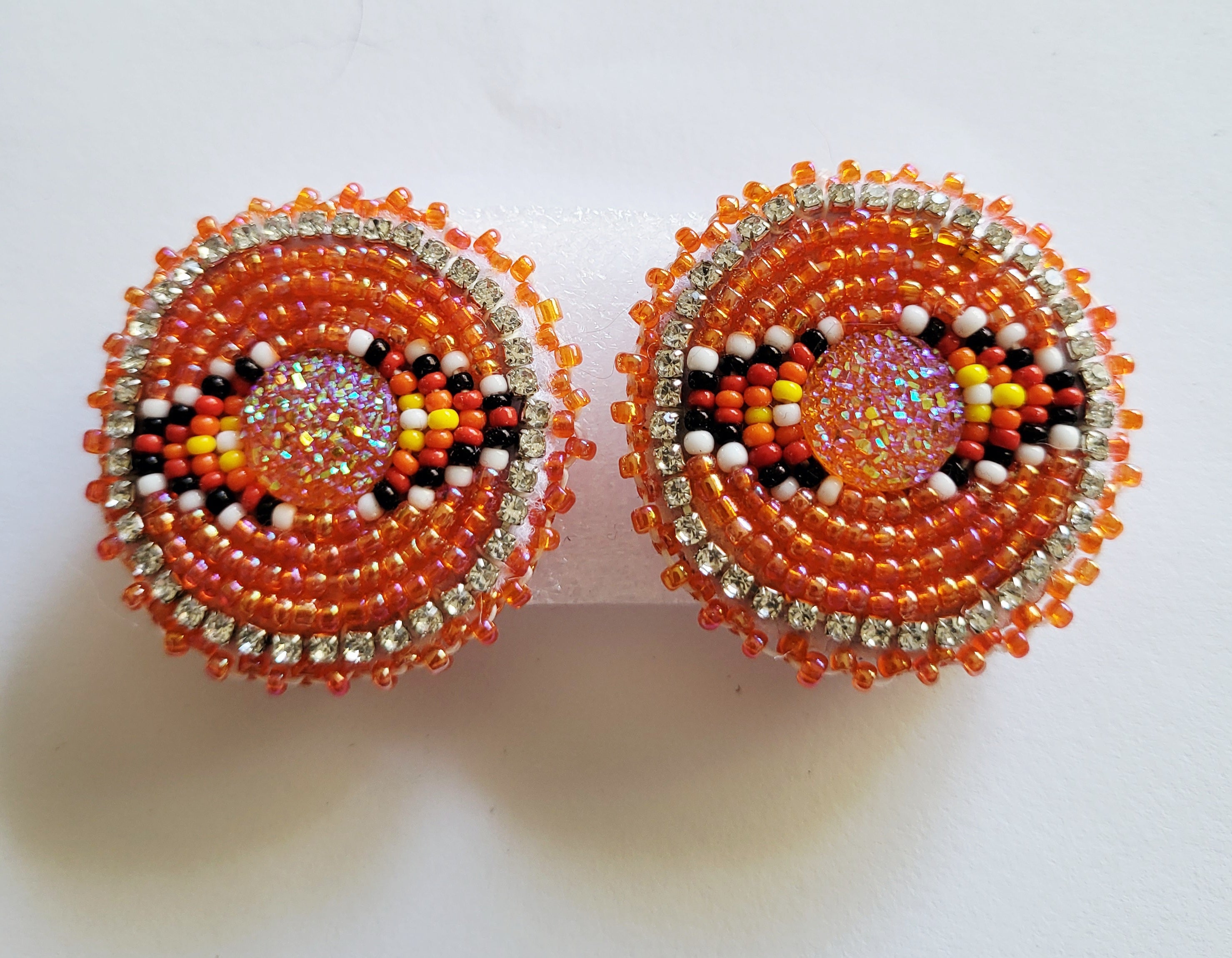 Danielle Redgun Orange Round Earrings
