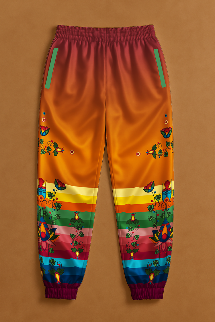 Spirit Bloom Floral Ribbon Jogger Pants