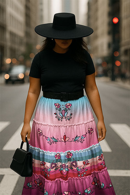 Aurora Blooms Three Tier Skirt