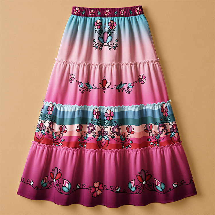 Aurora Blooms Three Tier Skirt