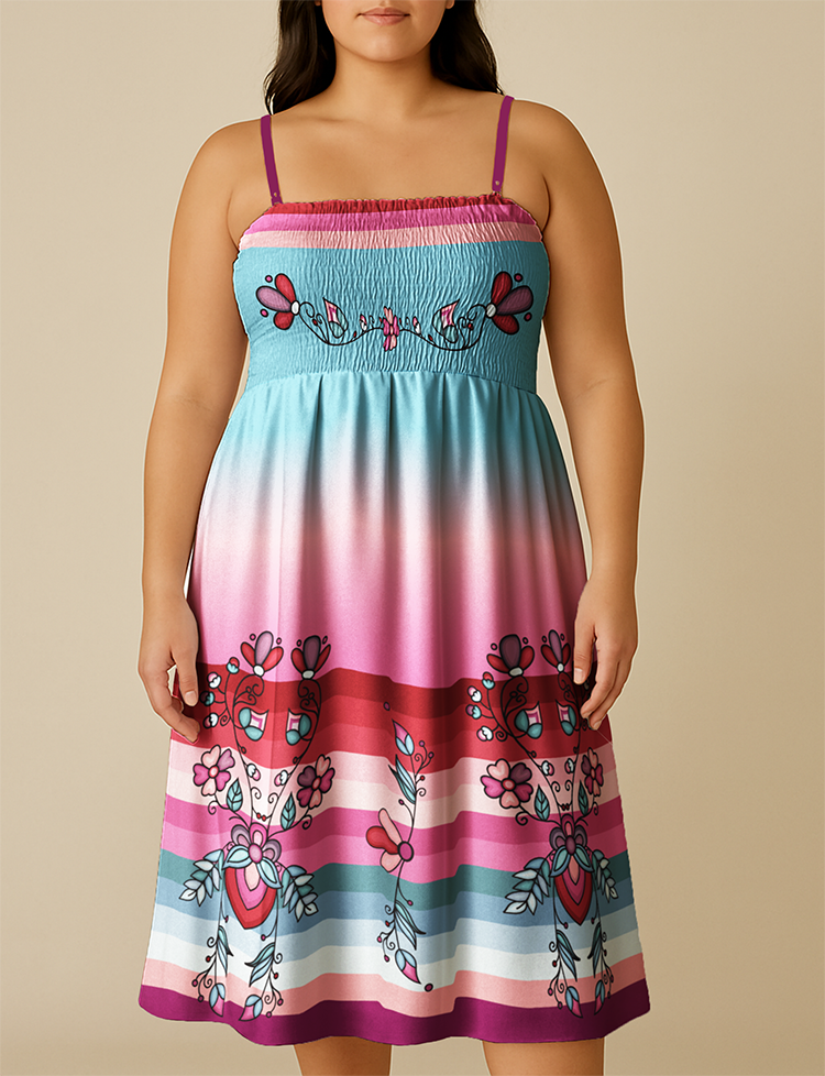 Aurora Blooms Smock Top Dress
