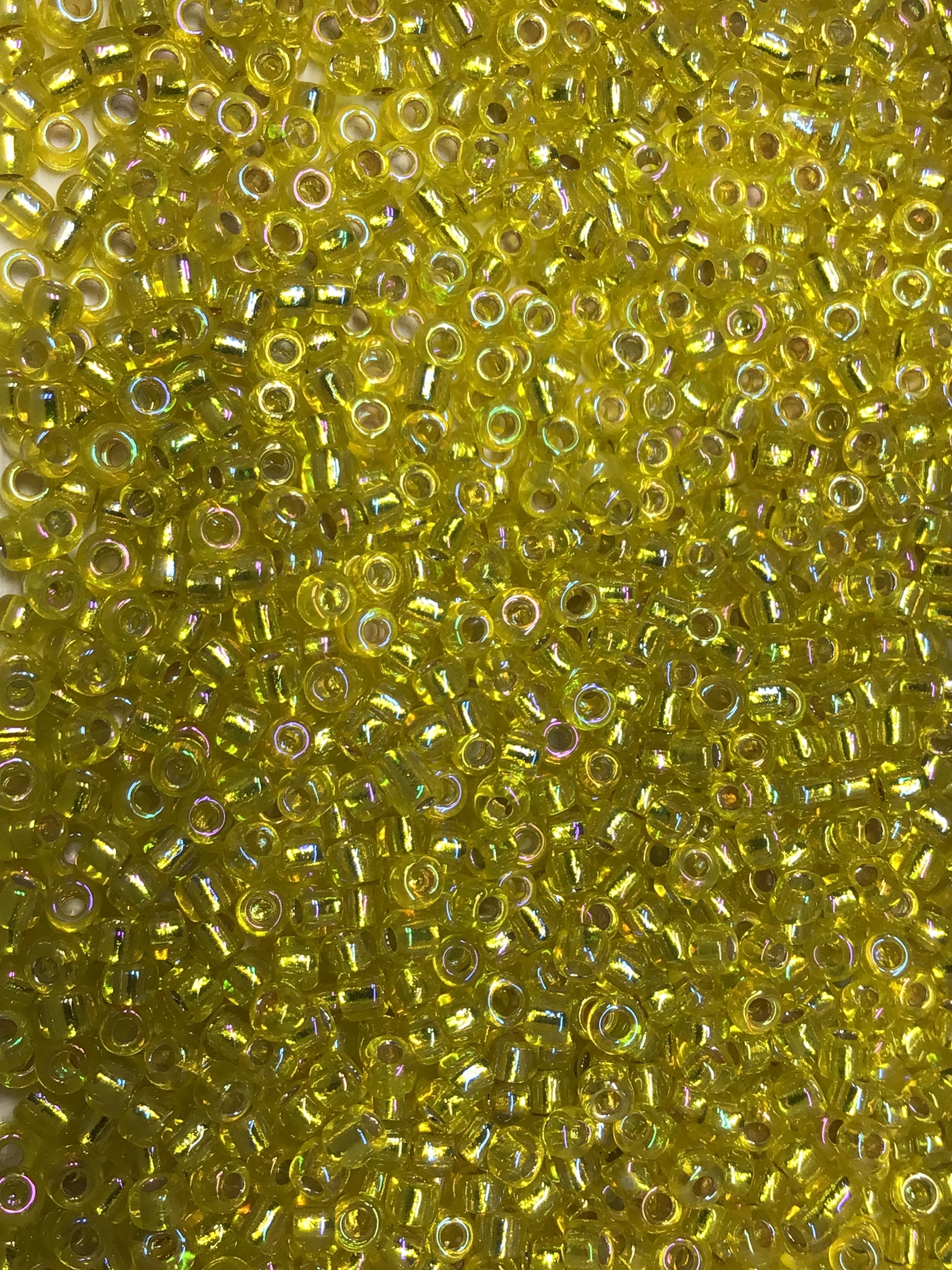 Silver Lined Seed Beads Size 11/0 - Rainbow Lemon