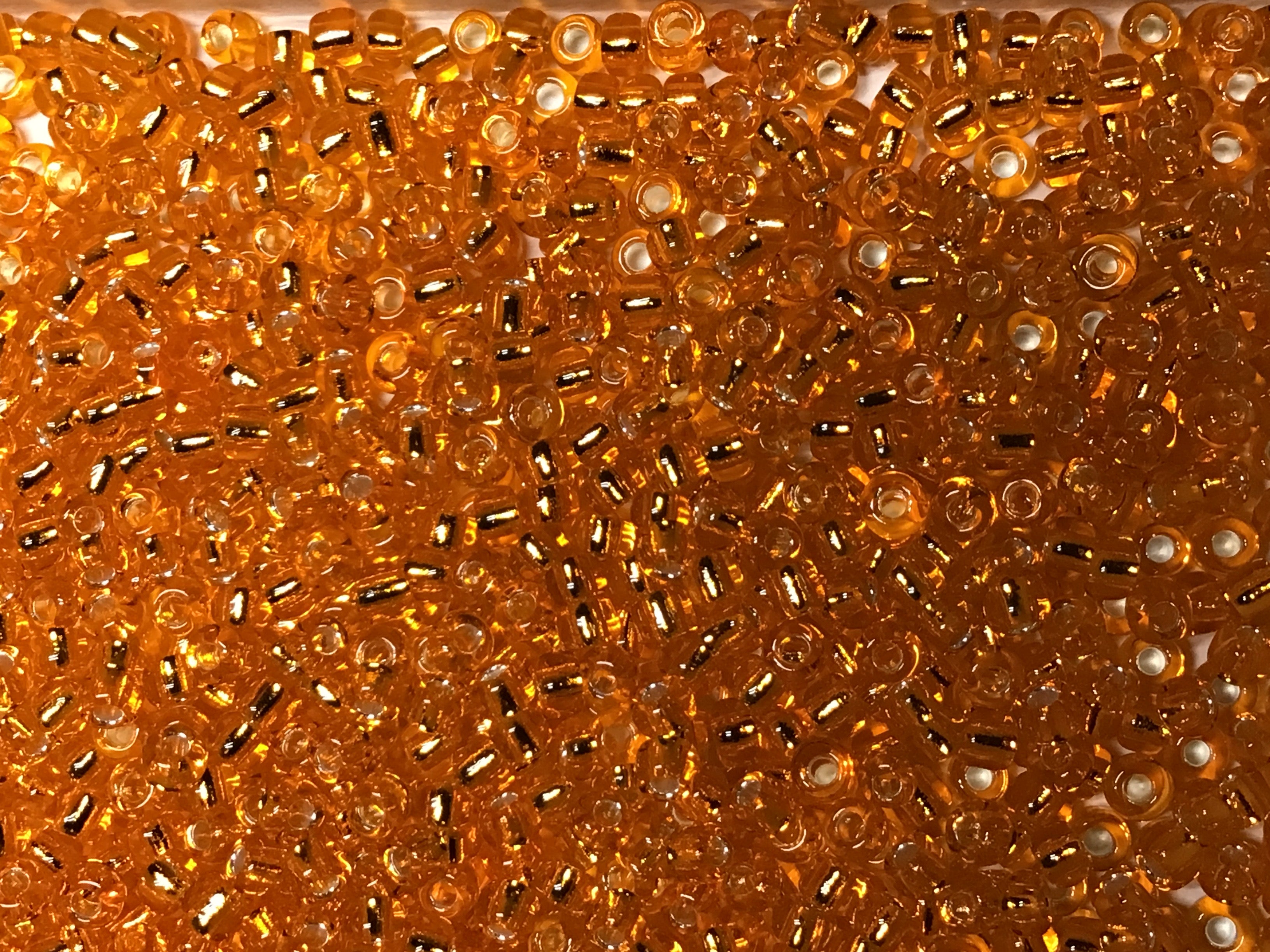 Silver Lined RR Seed Beads Size 11/0 - Orange