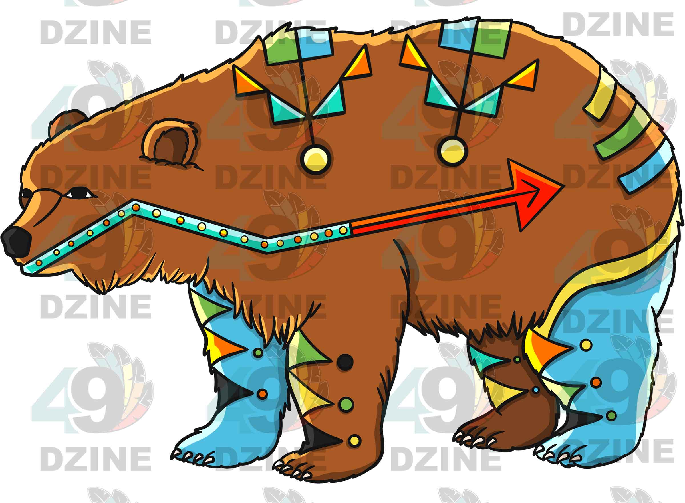 Bear 1 Colored UV Sticker