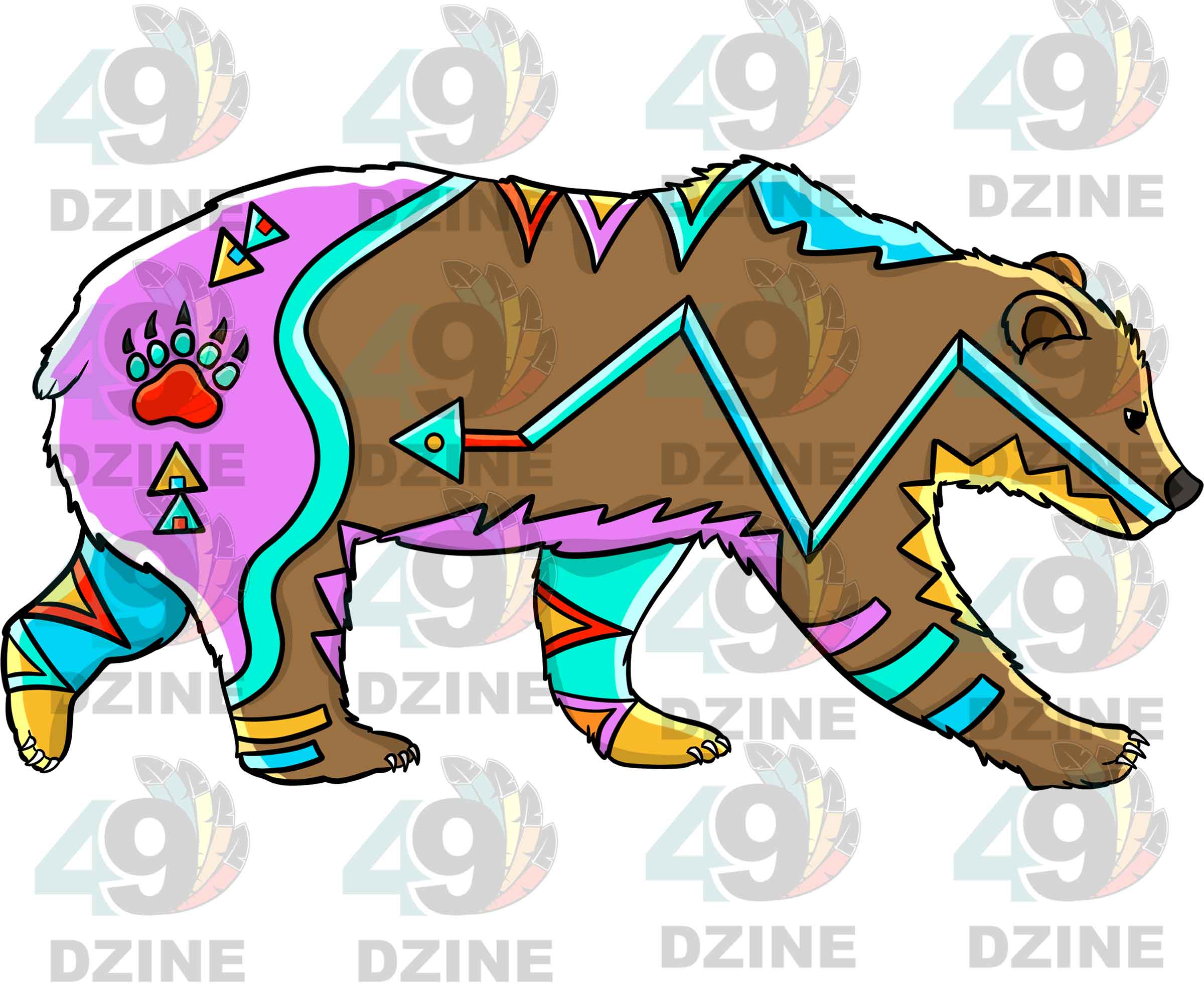 Bear 2 Colored UV Sticker