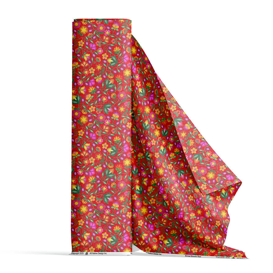 Boreal Bounty Red Cotton Poplin