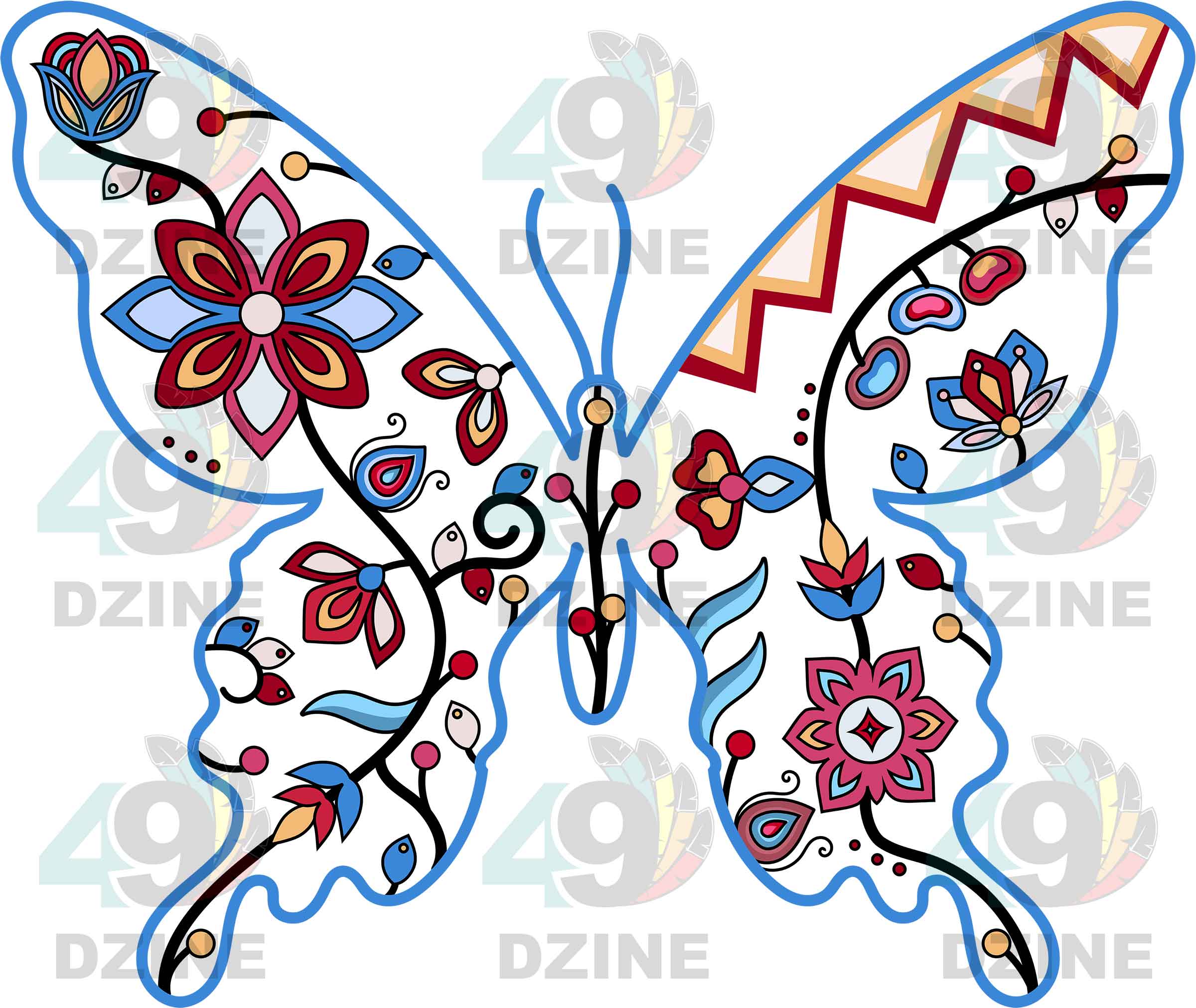 Butterfly Floral Animals 01 UV Sticker