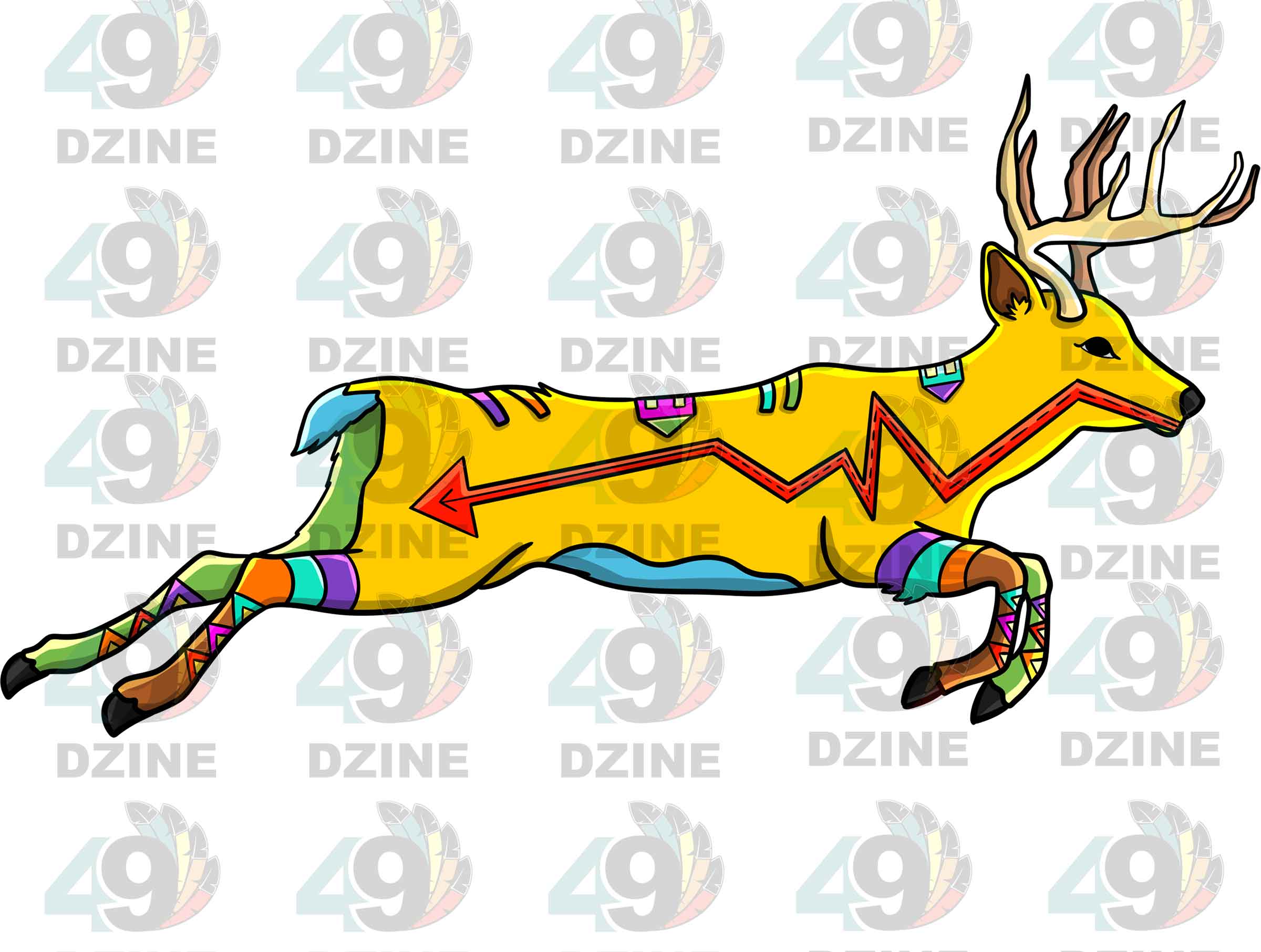 Deer 2 Colored UV Sticker