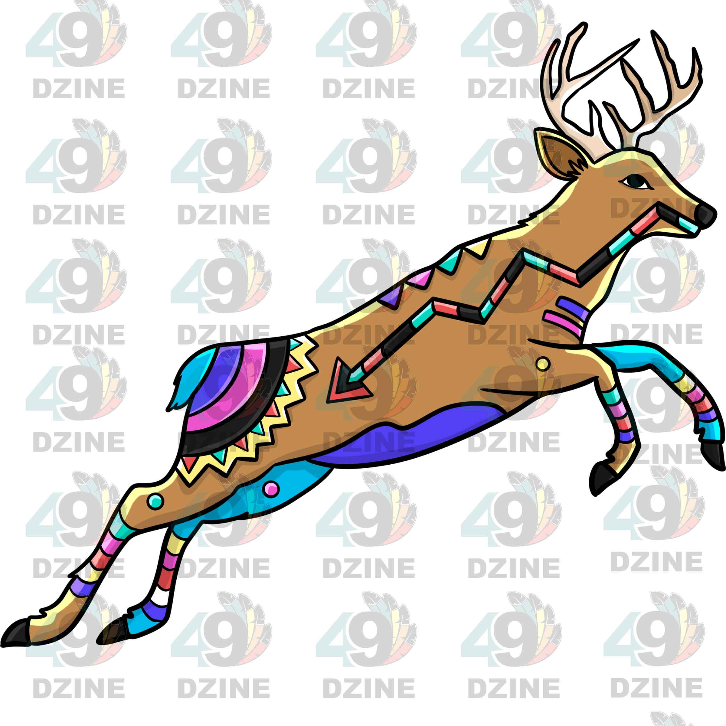 Deer 4 Colored UV Sticker