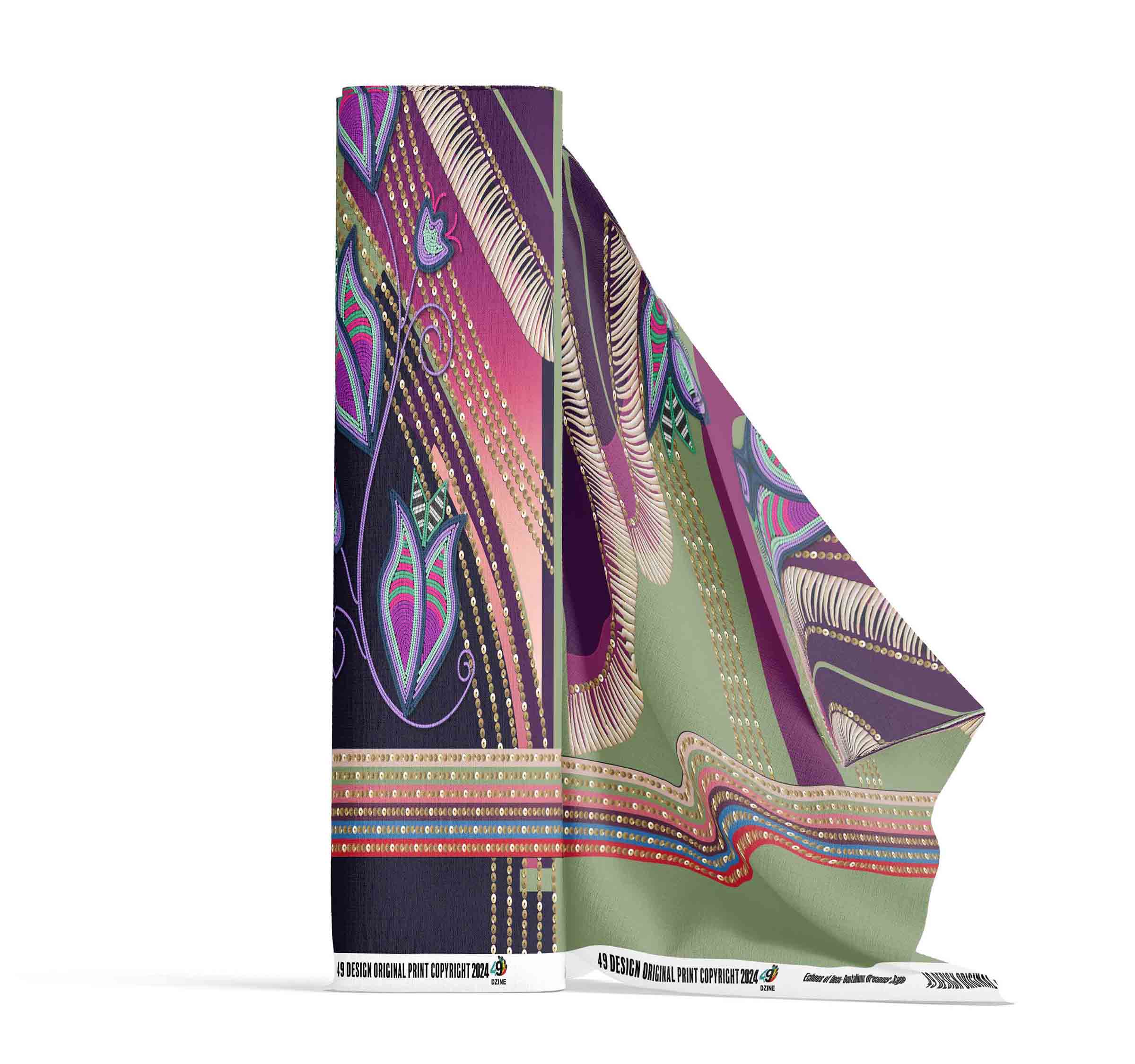Dentalium Dreams Sage Cotton Poplin