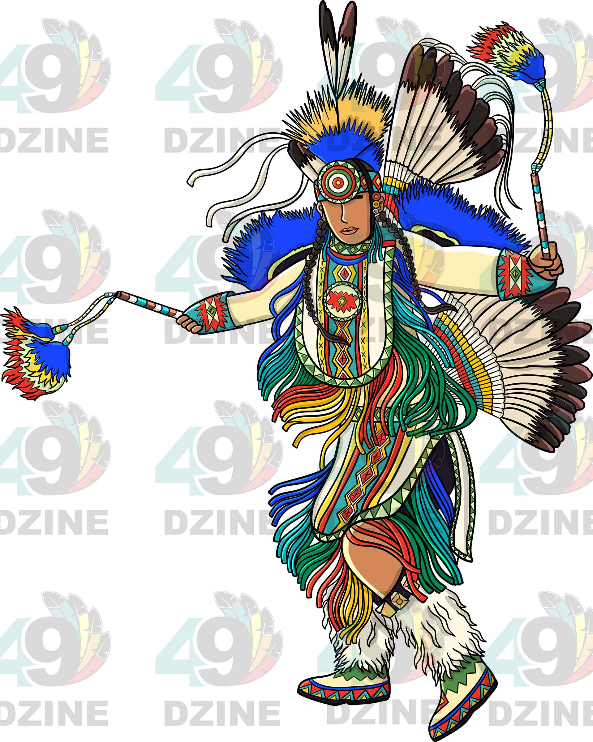 Fancy Dancer Men 4 UV Sticker