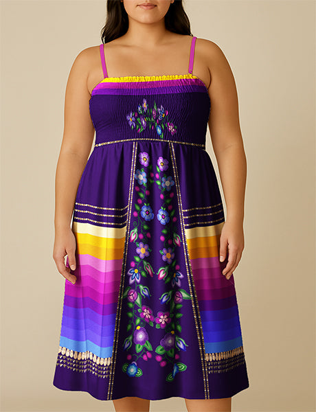 Garden Halo Purple 2 Smock Top Dress