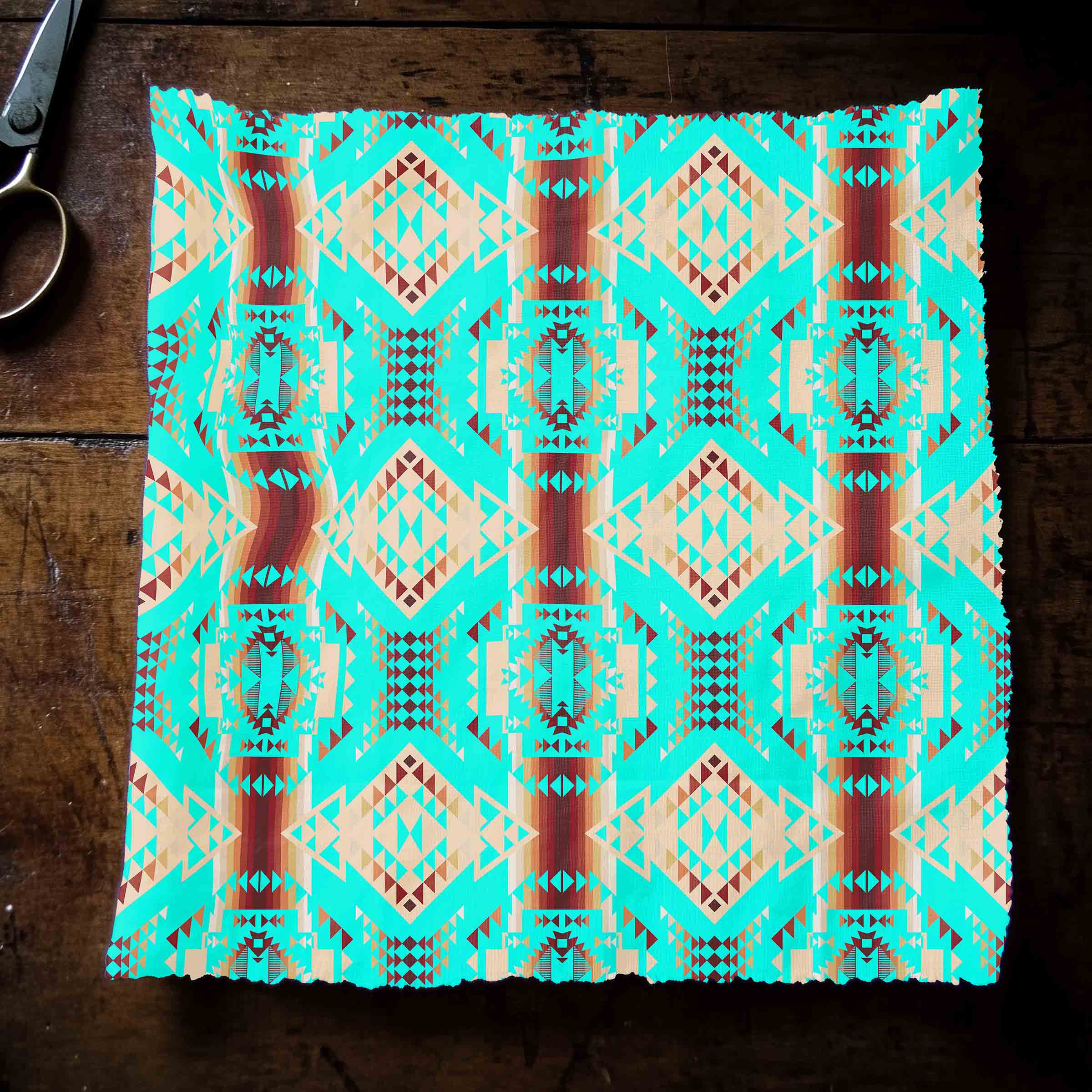 Gathering Earth Turquoise Cotton Poplin