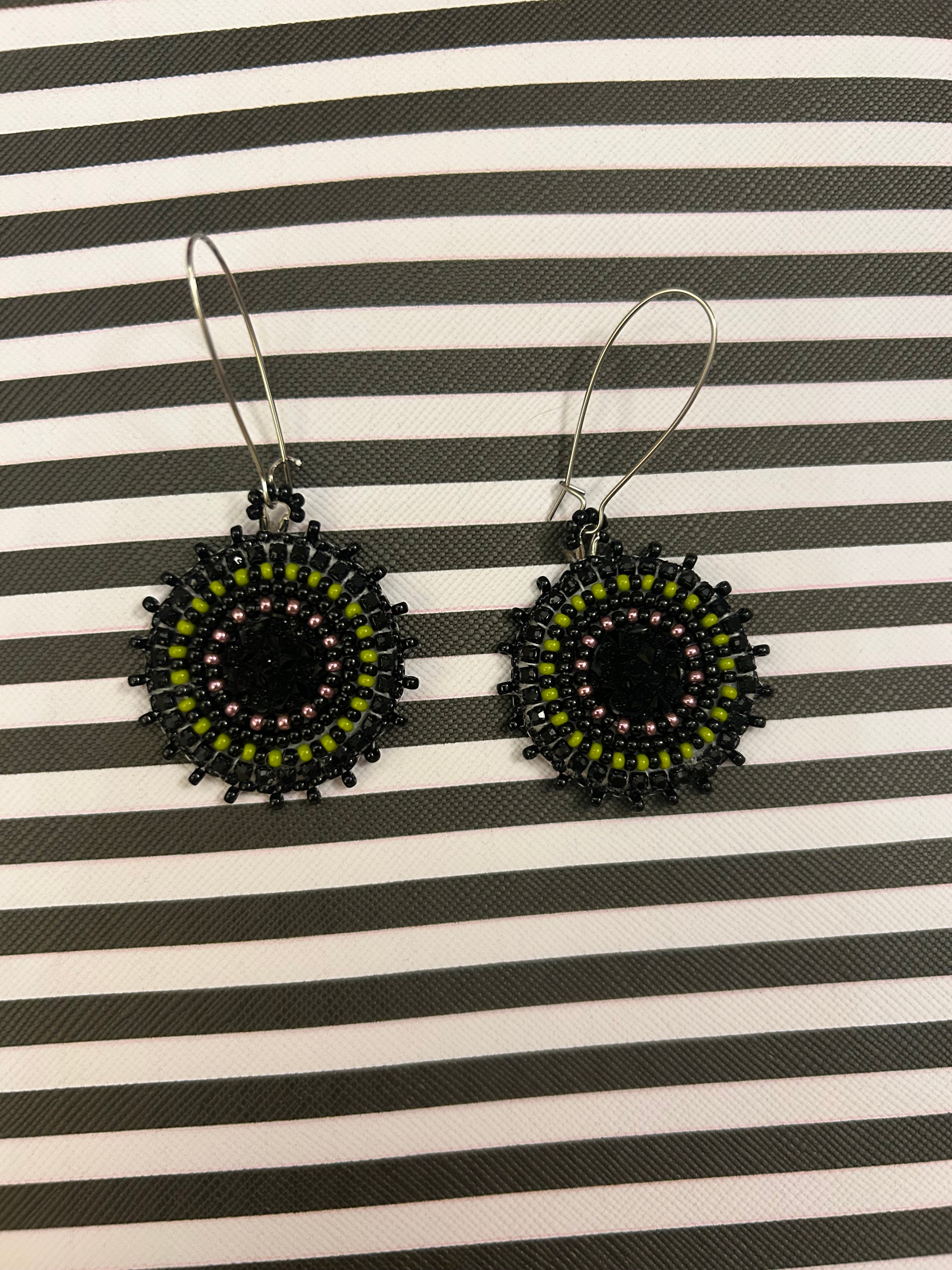 Karin Moen Green and Purple Earrings