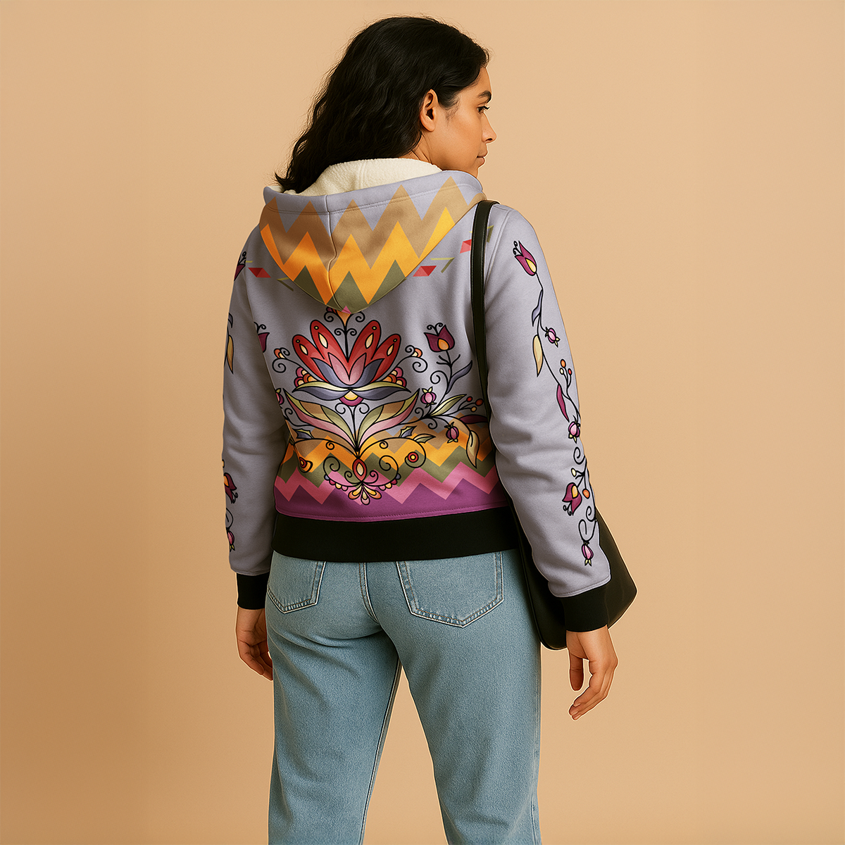 Red Willow Whispers Women's Sherpa Hoodie