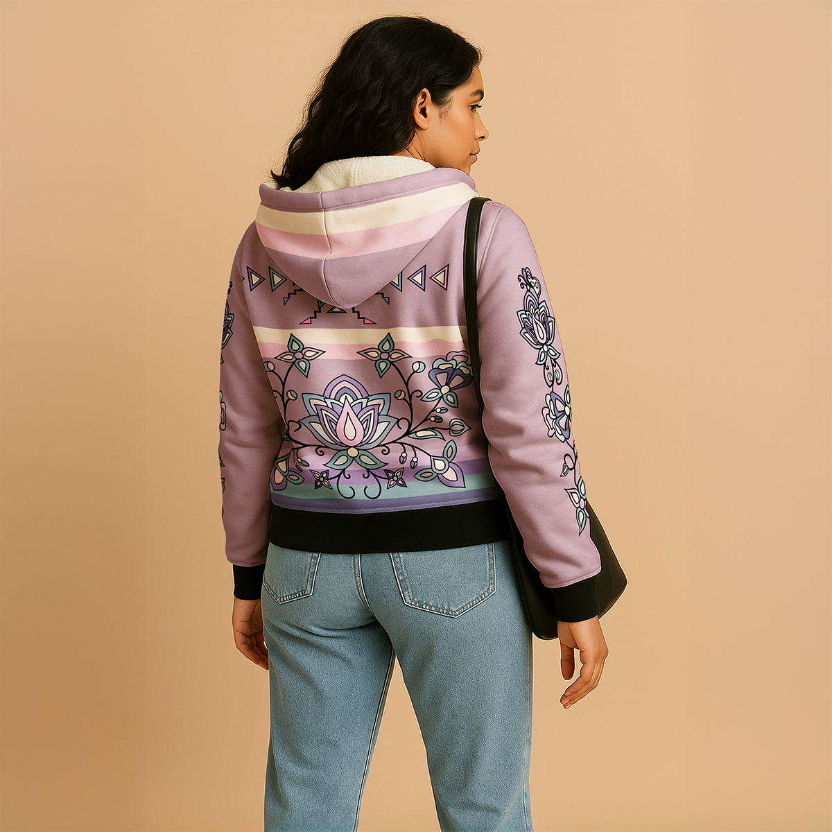 Snow Petal Spirit Women's Sherpa Hoodie