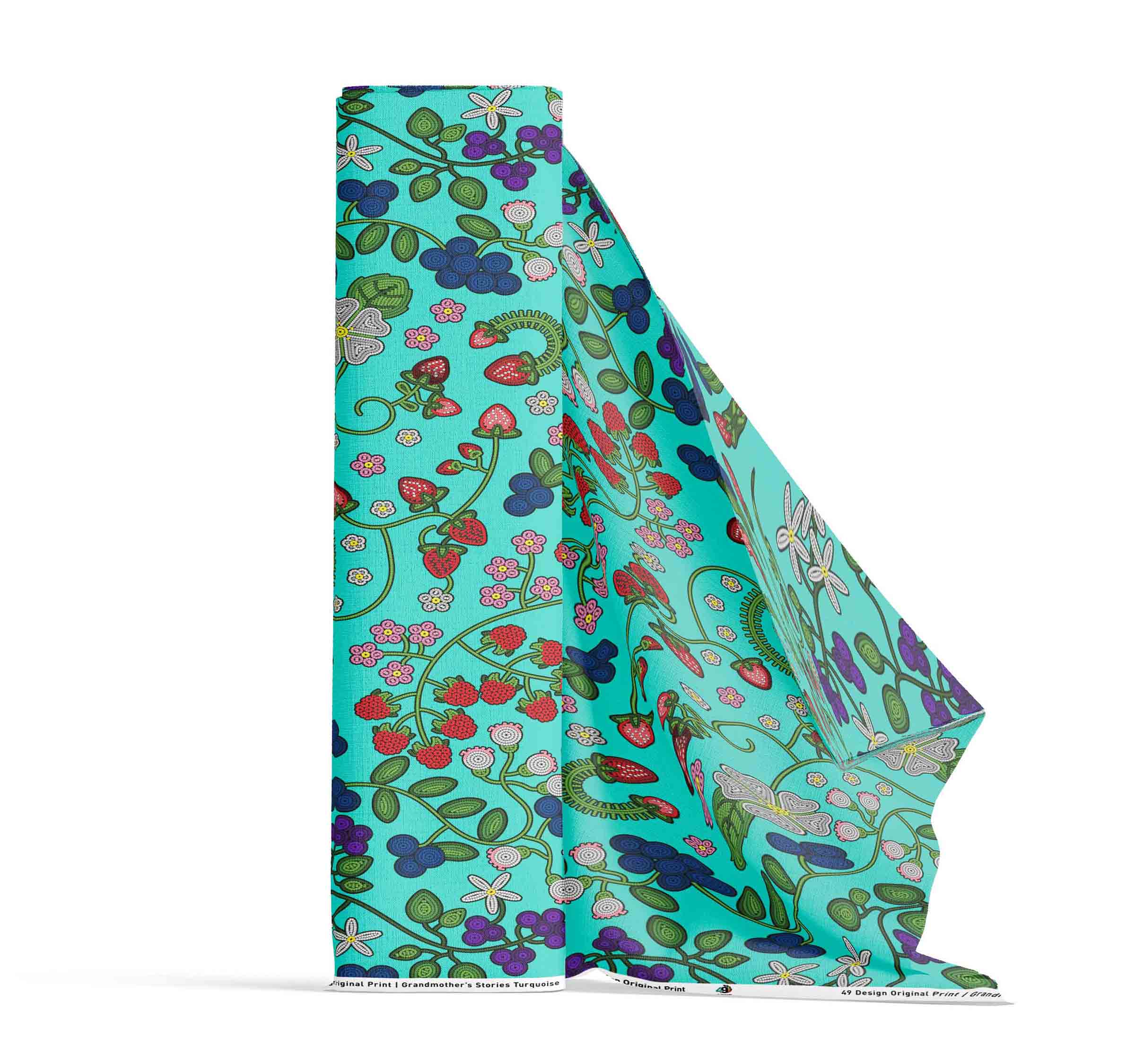Grandmother's Stories Turquoise Cotton Poplin