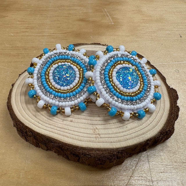 Danielle Redgun Beaded Circle Earrings
