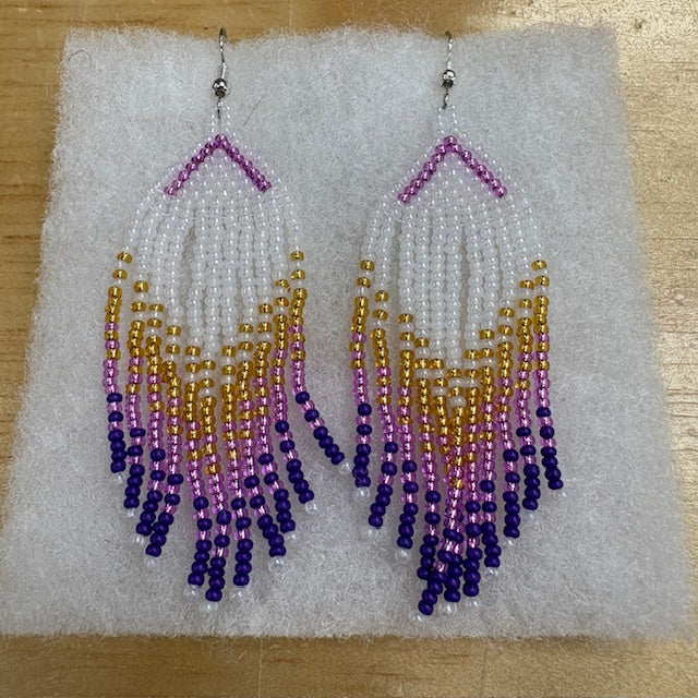 Danielle Redgun Beaded Dangling Earrings