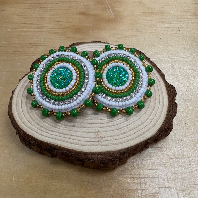 Danielle Redgun Beaded Circle Earrings