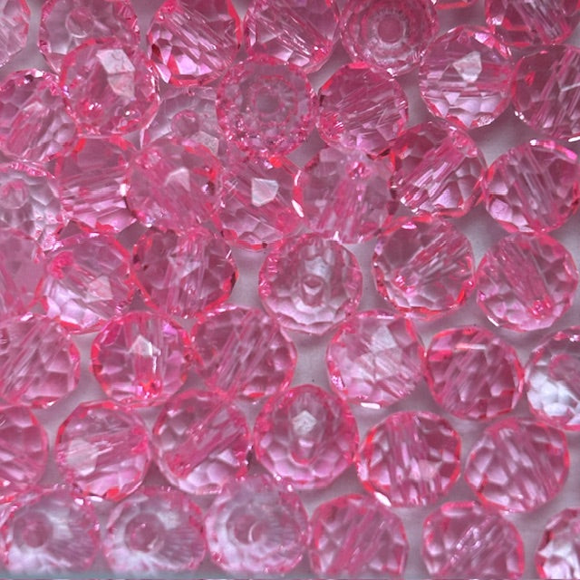 6mm Rondelle Glass Bead - Bubblegum
