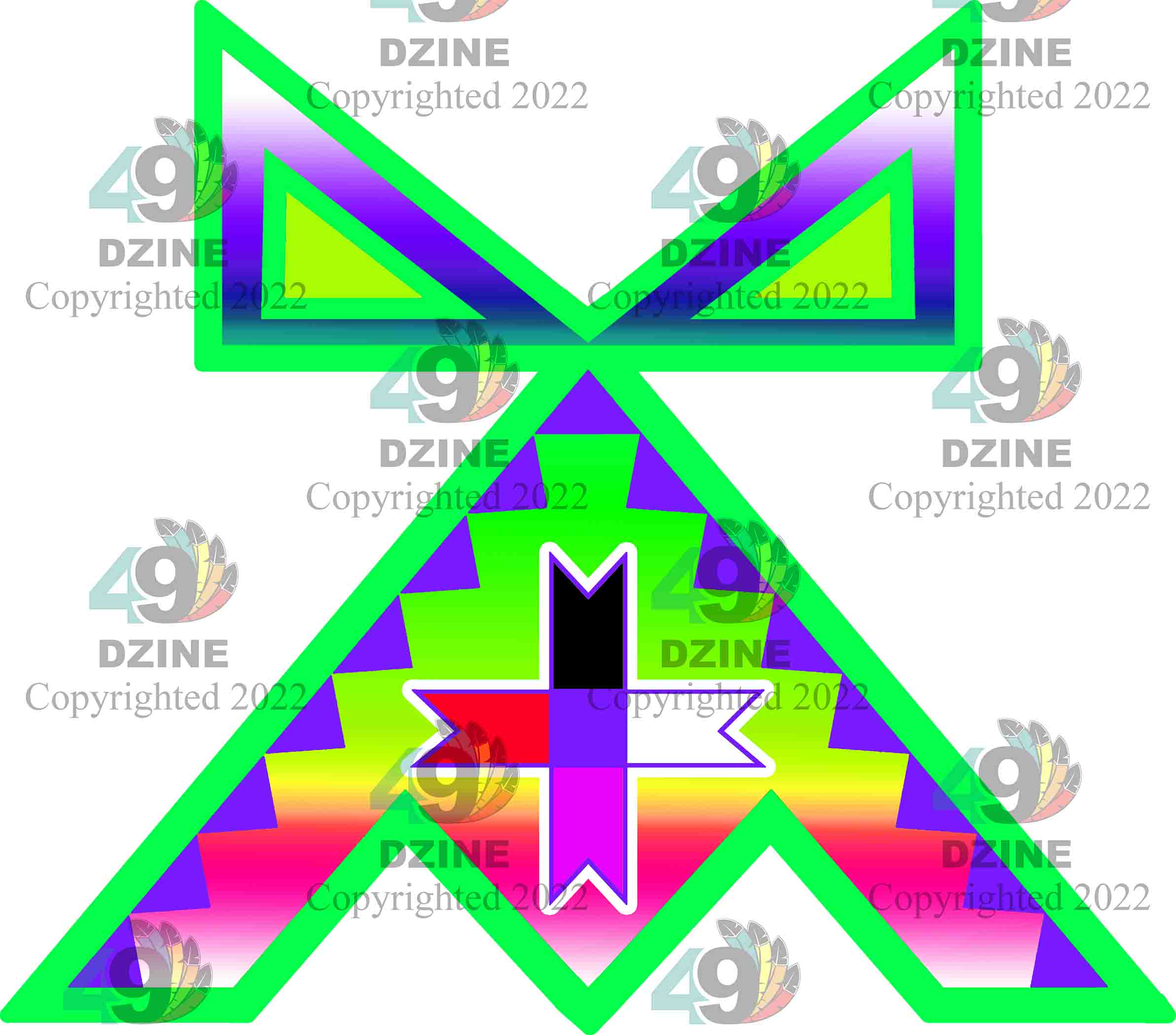 11-inch Geometric Transfer Rainbow Lodge