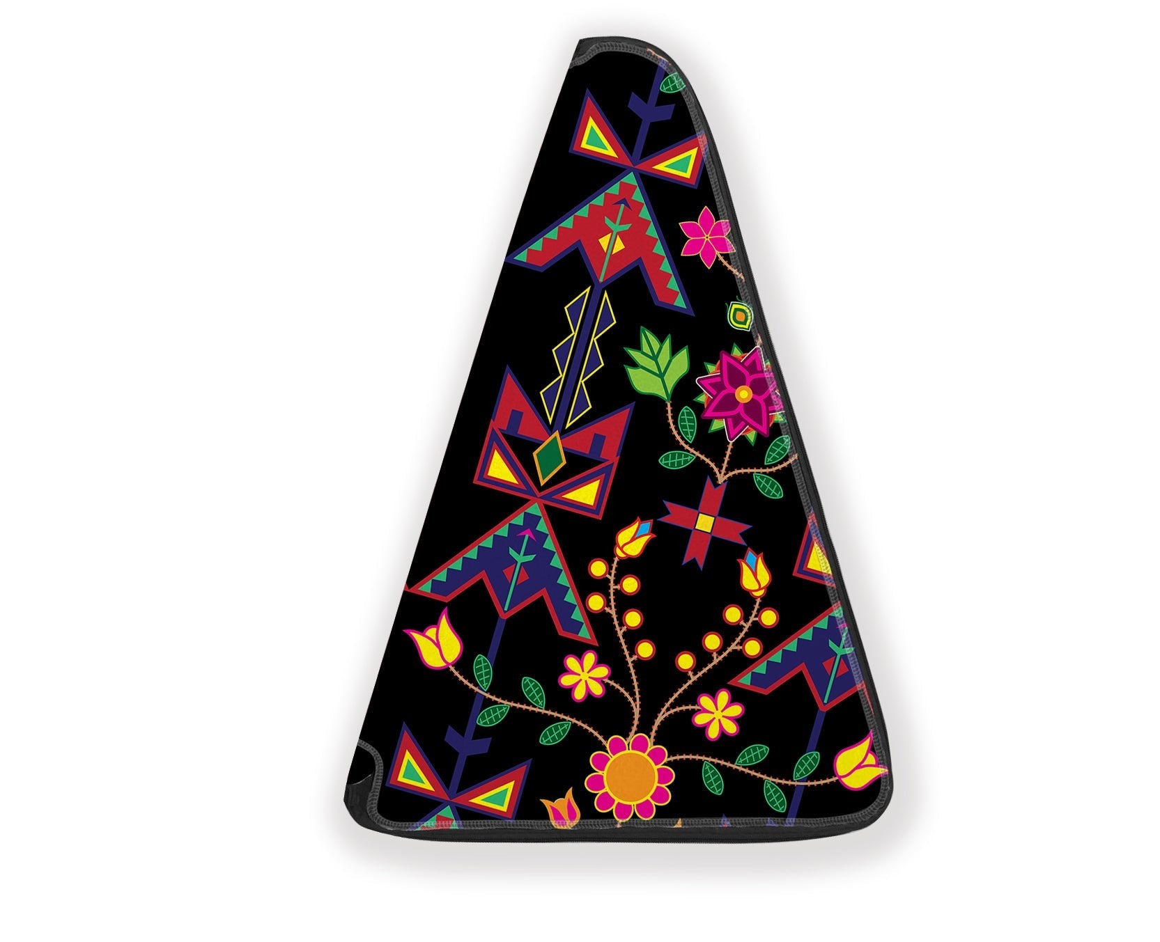 27 Inch Fan Case - Geometric Floral Spring Black