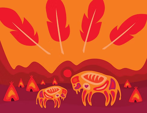 Bada Jean Paskwâw Mostos Mikiwahp Print