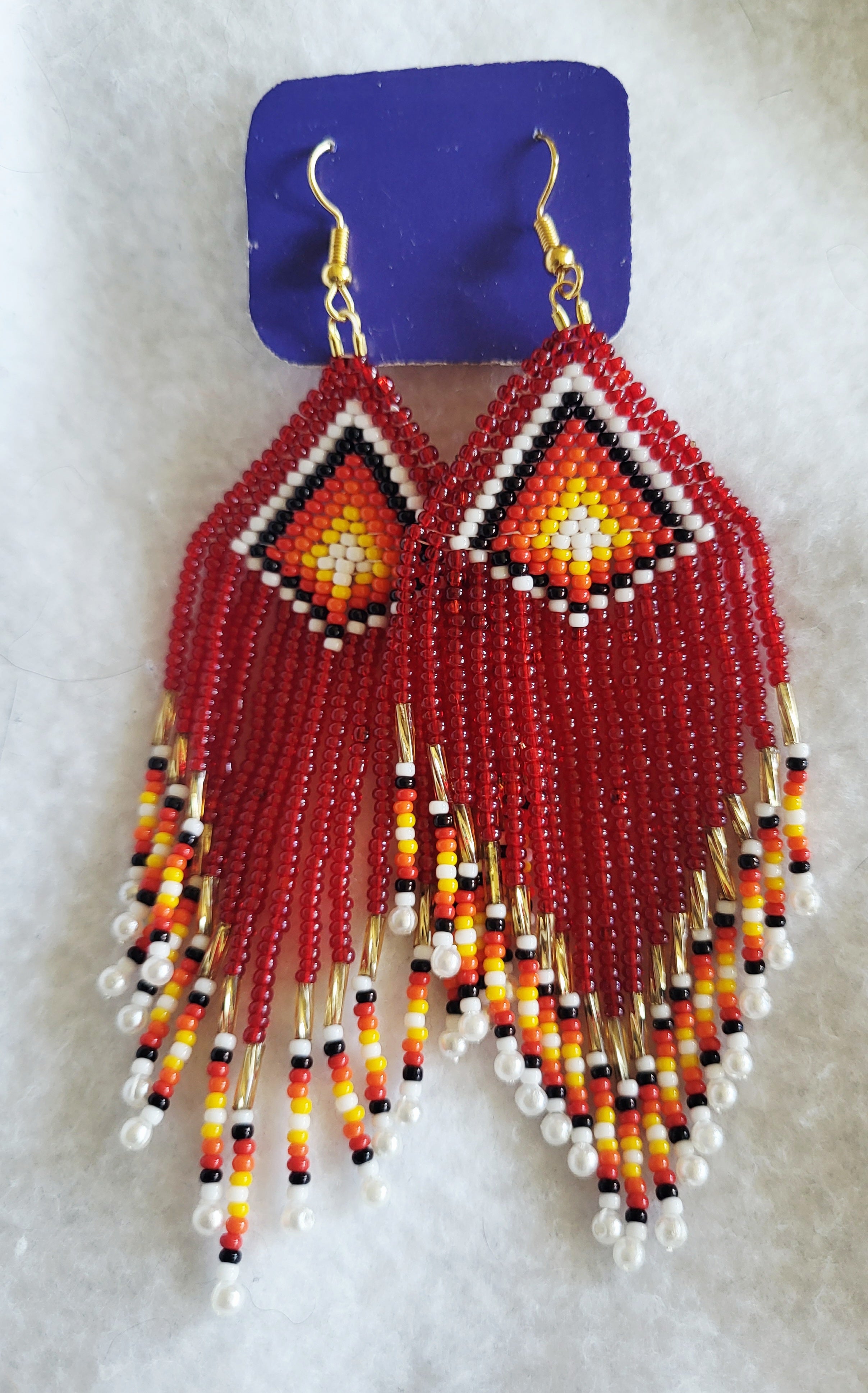 Danielle Redgun Red Fringe Earrings