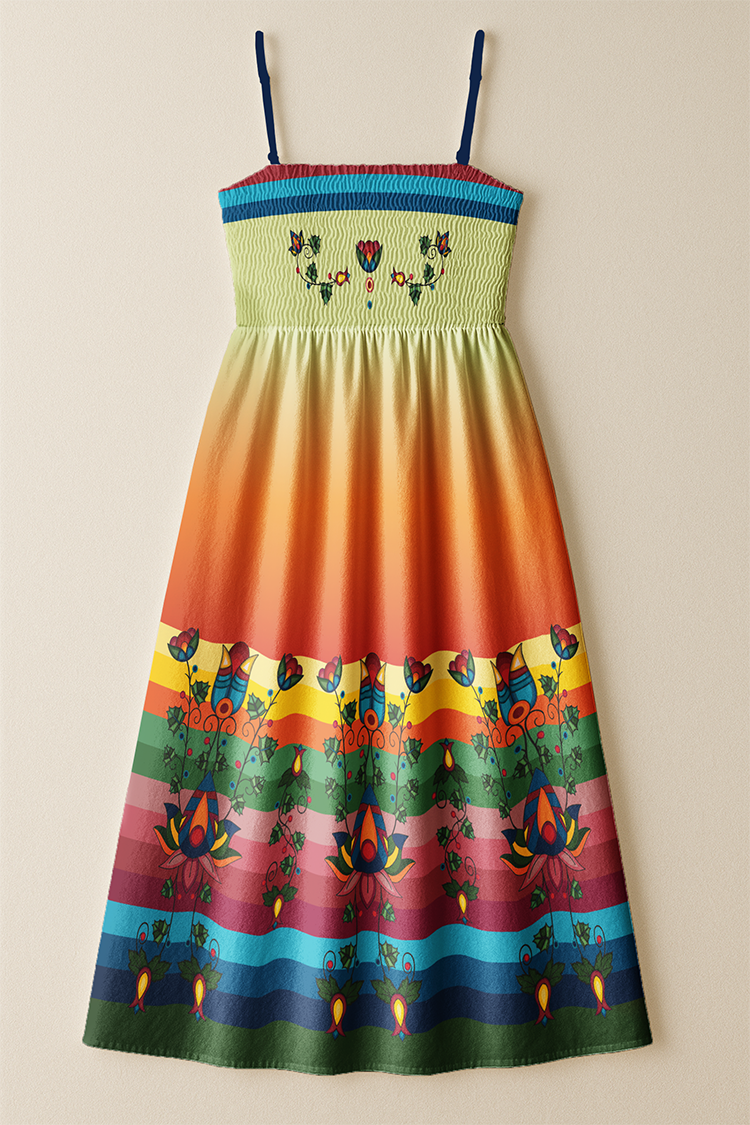 Spirit Bloom Floral Smock Top Dress