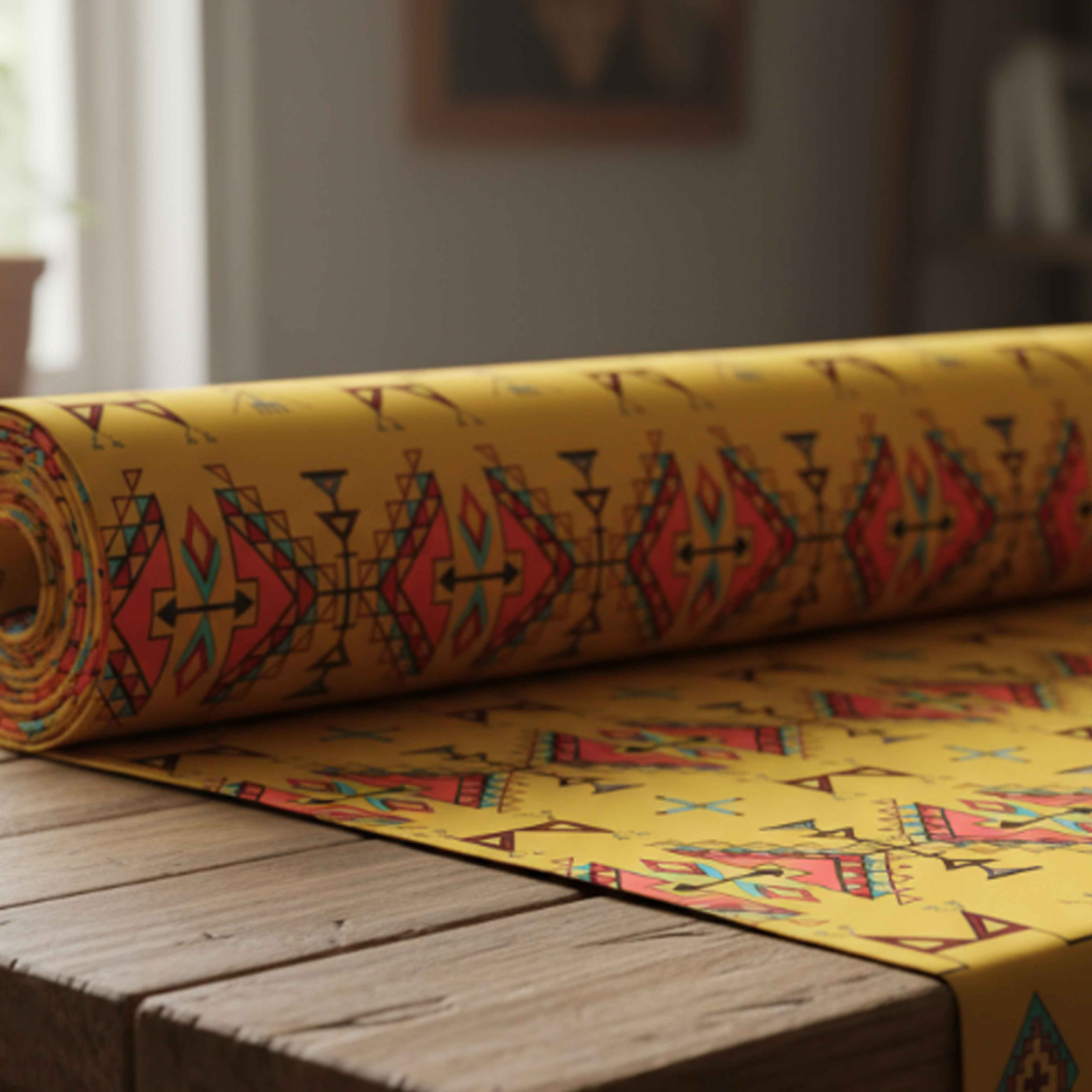 Thunder Flight Yellow Cotton Poplin