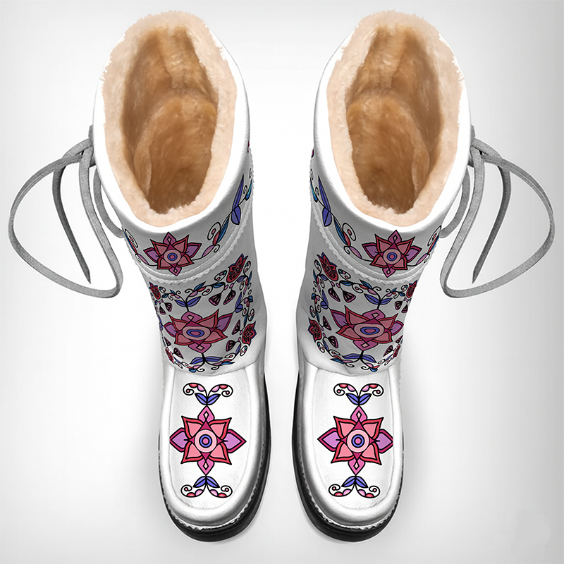 Frost Flower Circle Real Leather MocLux Tall