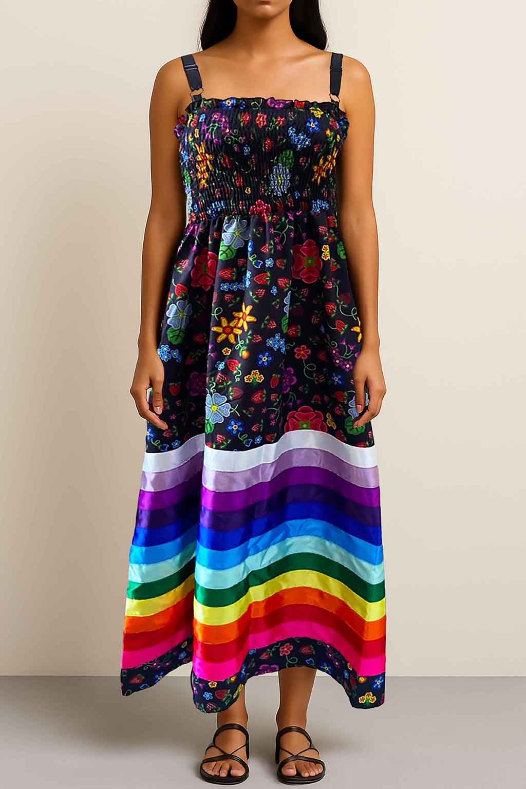 Strawberry Fields Forever Peasant Maxi Dress - Beary Soup