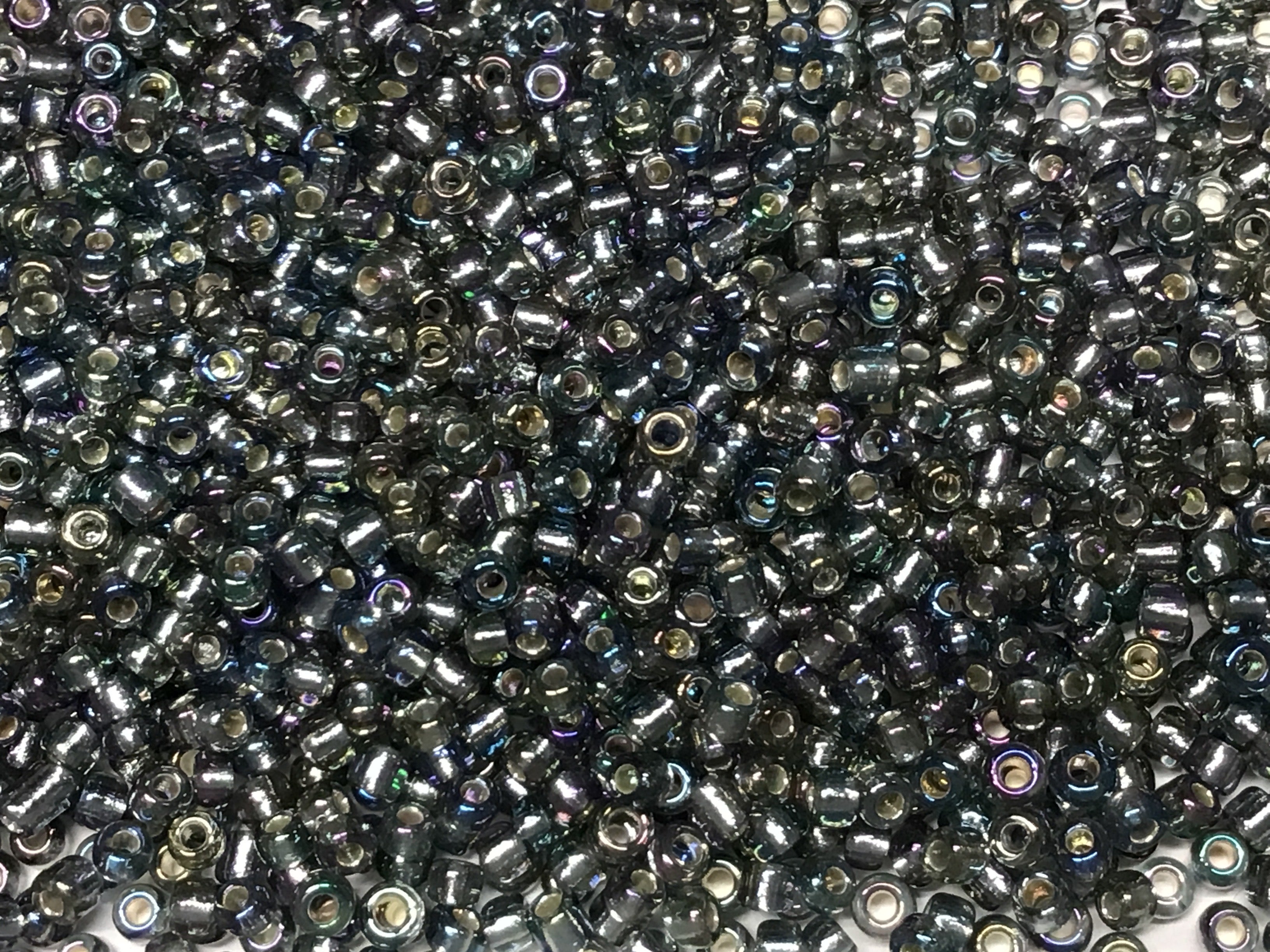 Silver Lined Seed Beads Size 11/0 - Rainbow Steel