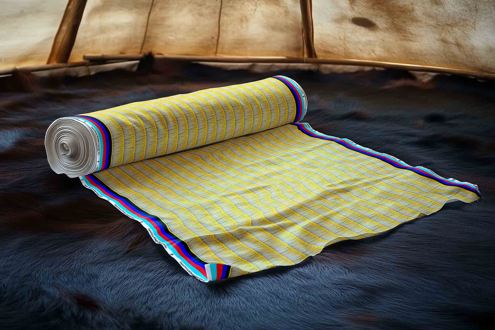 Dentalium on Yellow Cotton Poplin
