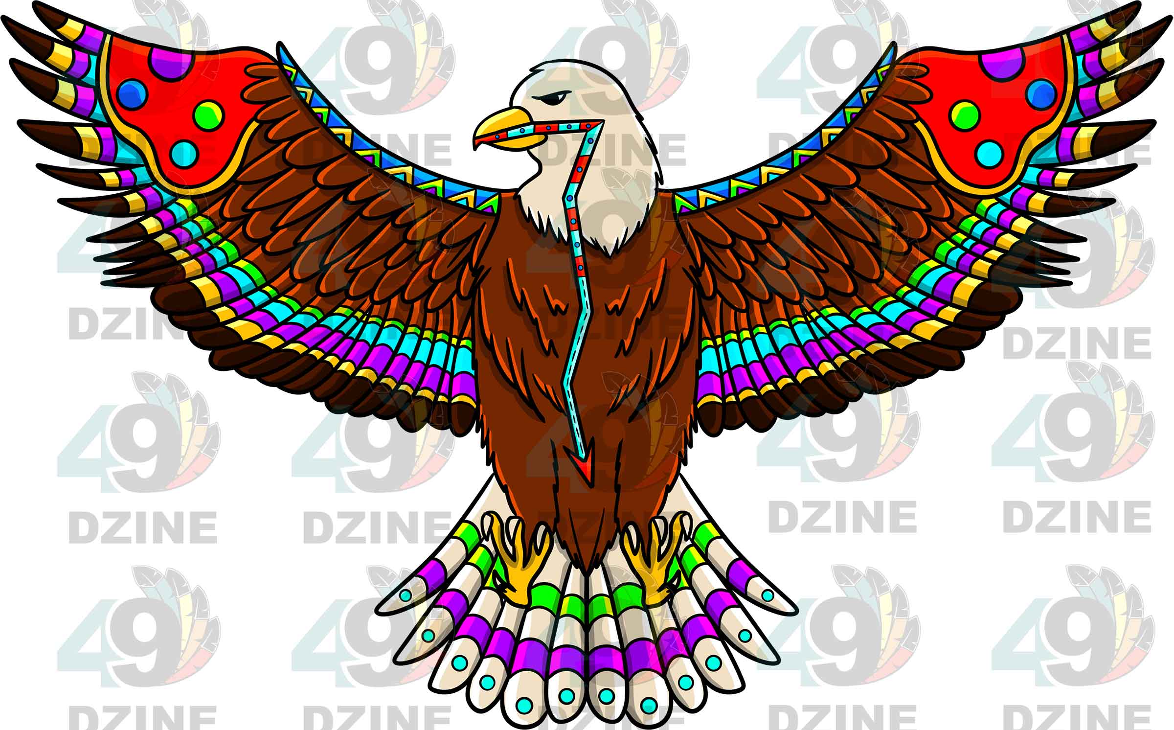 Eagle 4 Colored UV Sticker