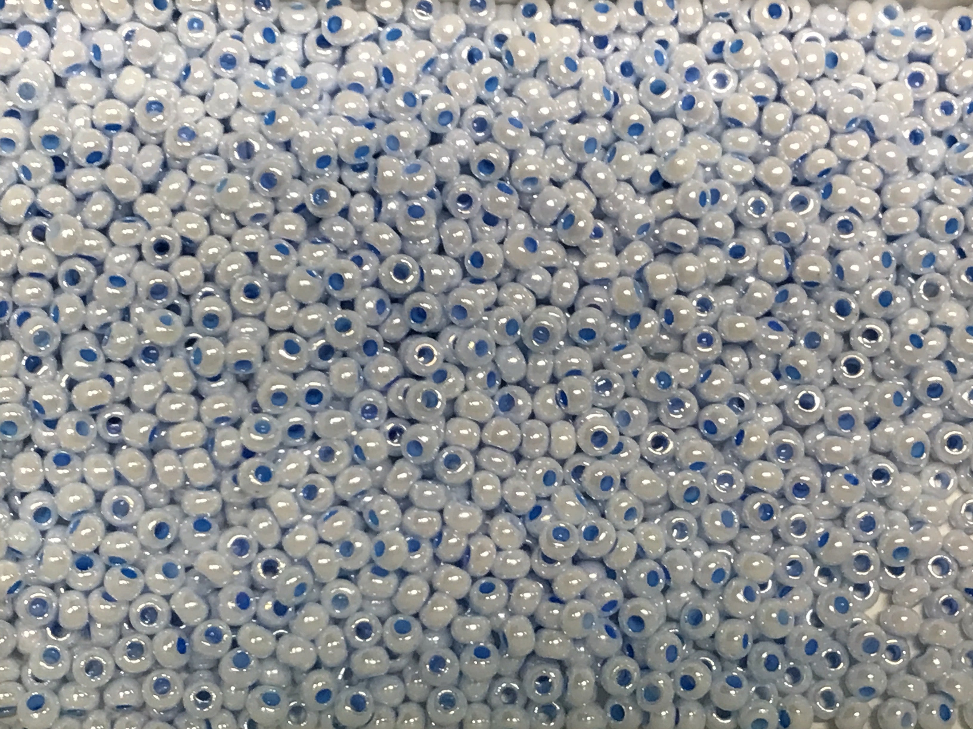 Shell Galvanized Seed Beads Size 11/0 - Blue Eye Sky
