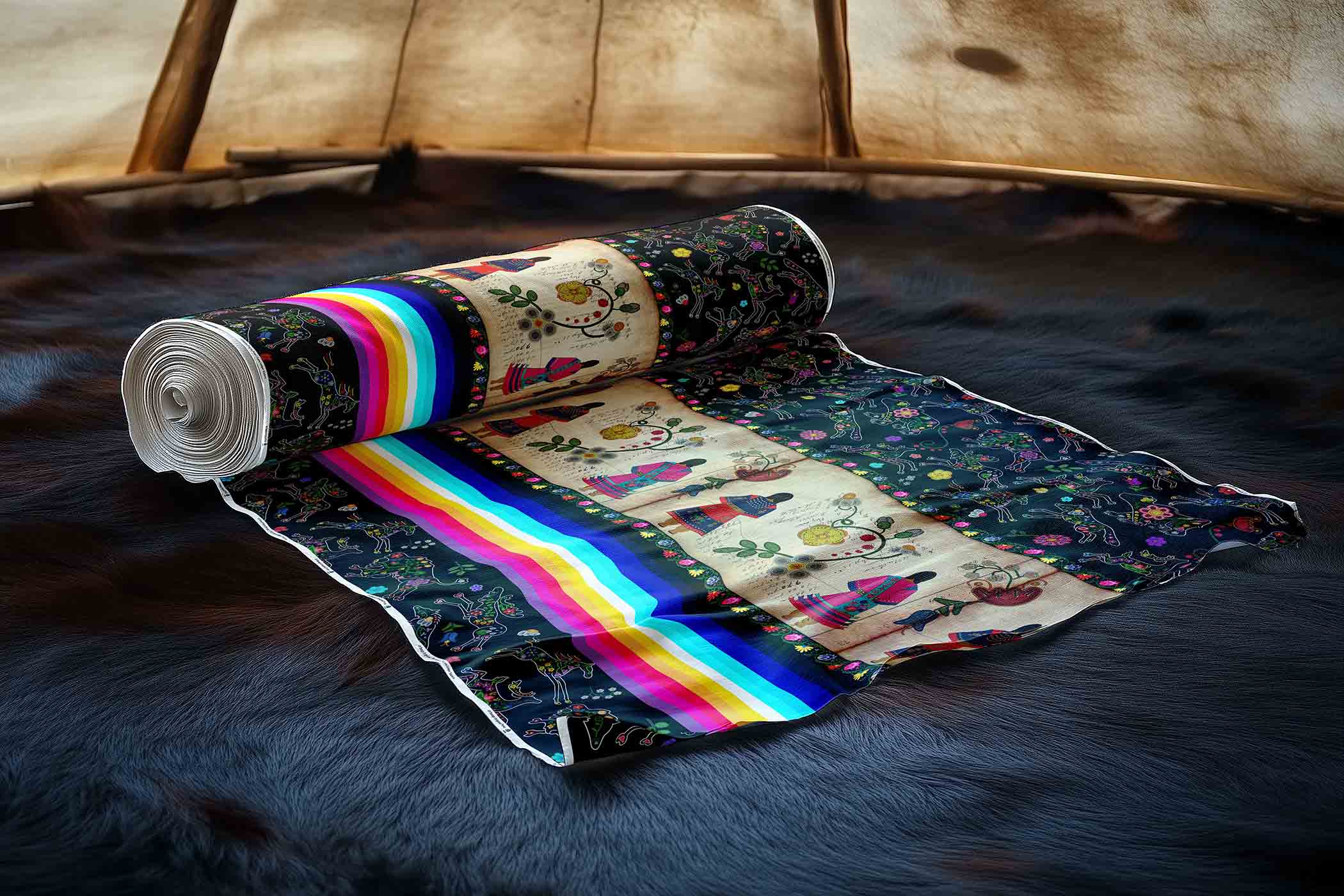 Floral Ledger Sisters Poly Cotton
