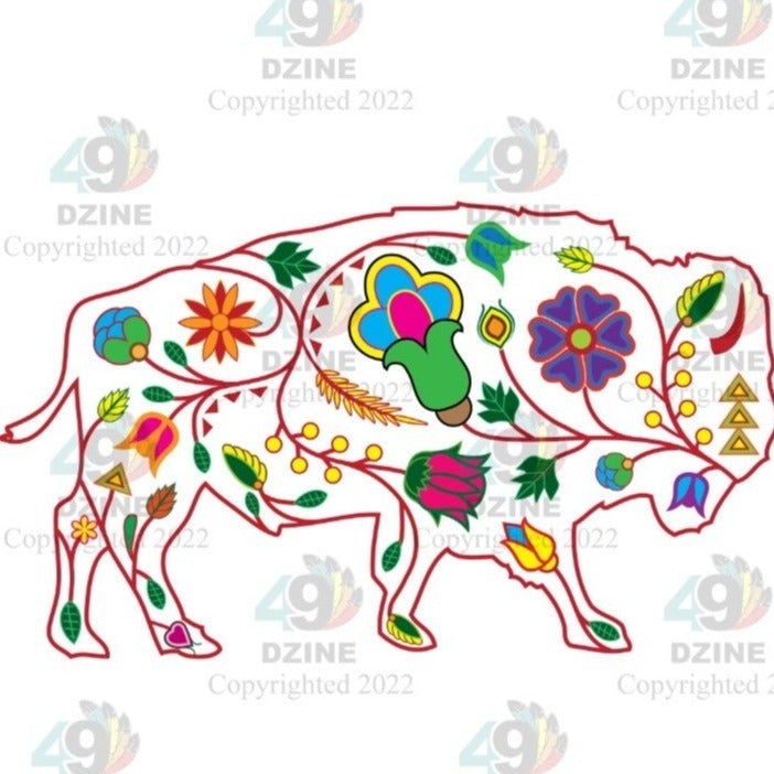 Floral Buffalo UV Sticker