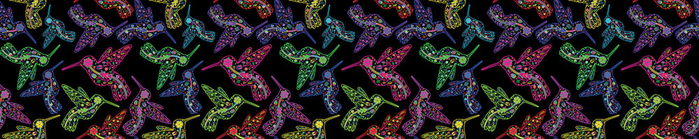 Floral Hummingbird Printed Ribbon