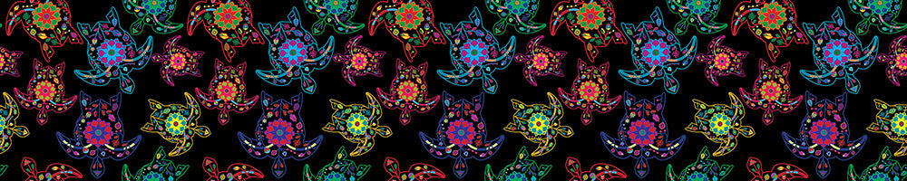 Floral Turtle Printed Ribbon