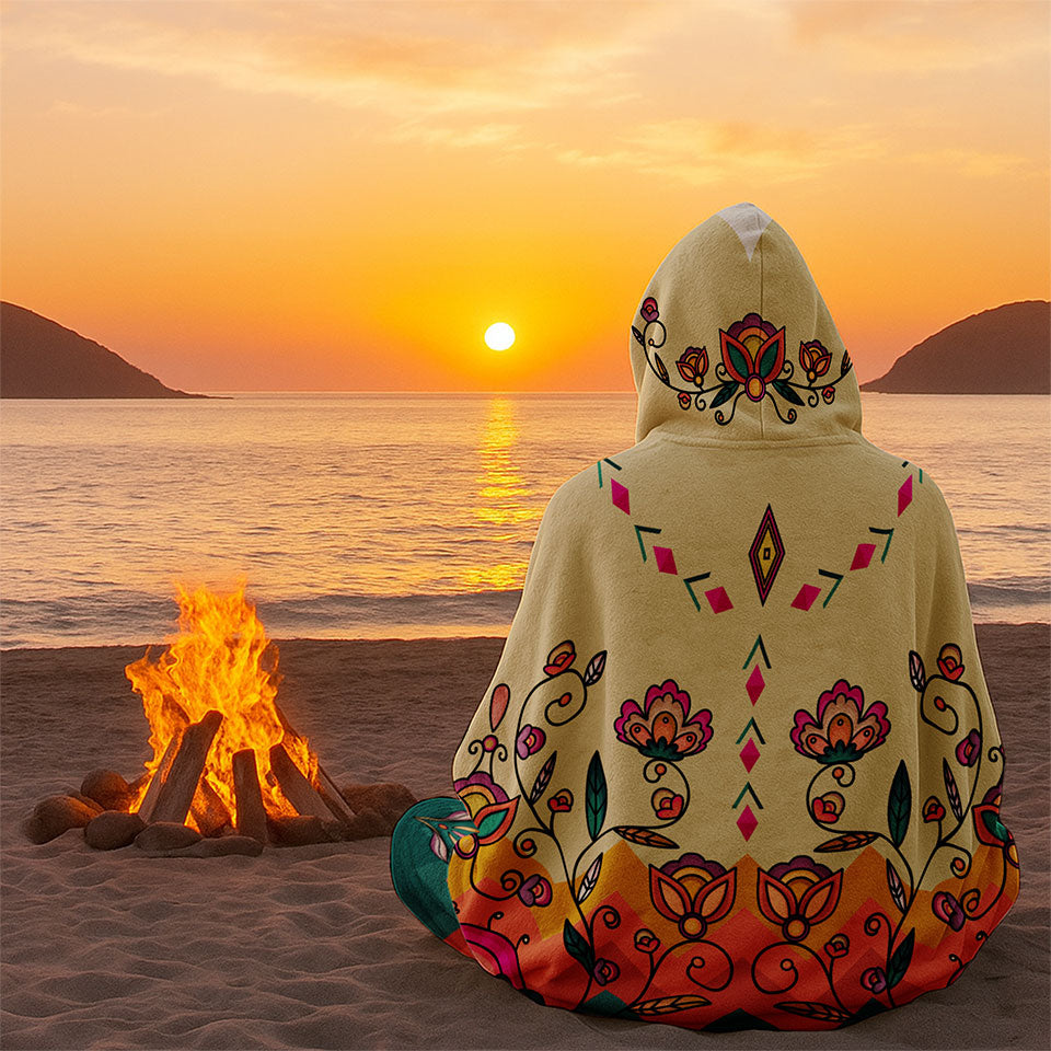 Maple Shine Ribbon Rose Hooded Blanket