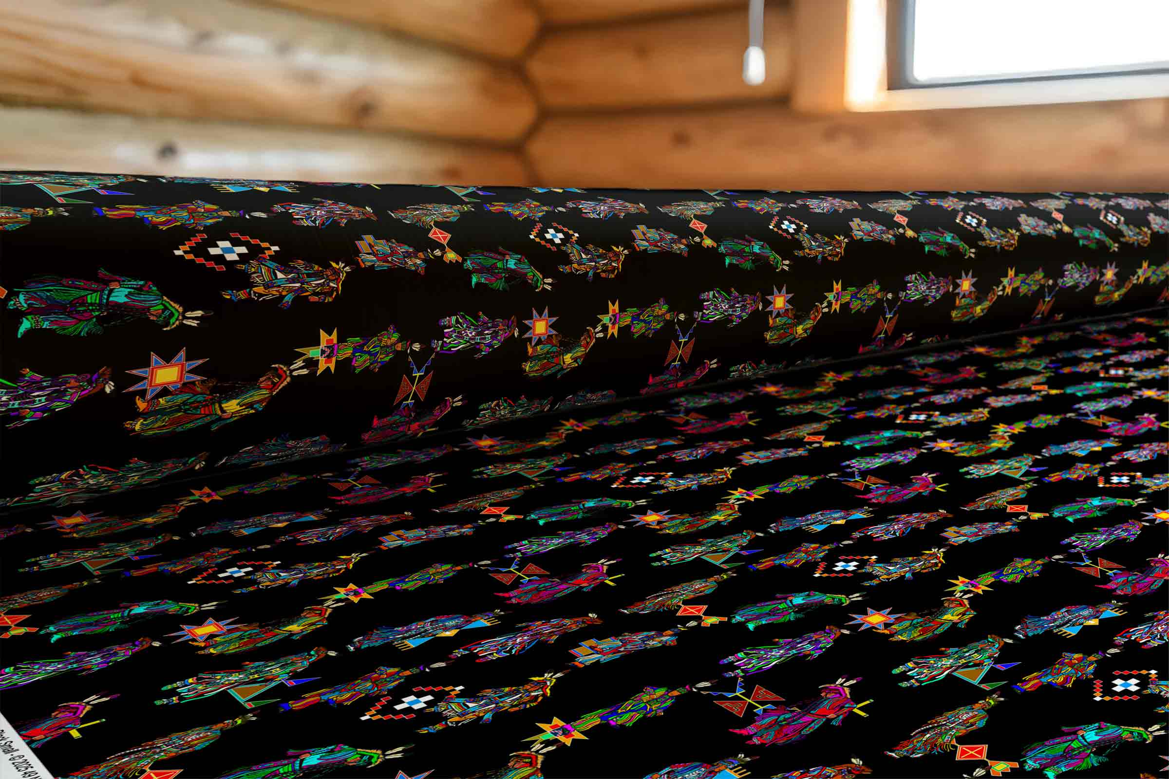 Men's Grass Dancers Black Small Cotton Poplin