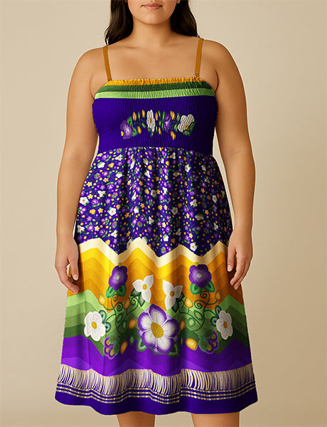 Midnight Moss Bloom Aubergine 3 Smock Top Dress