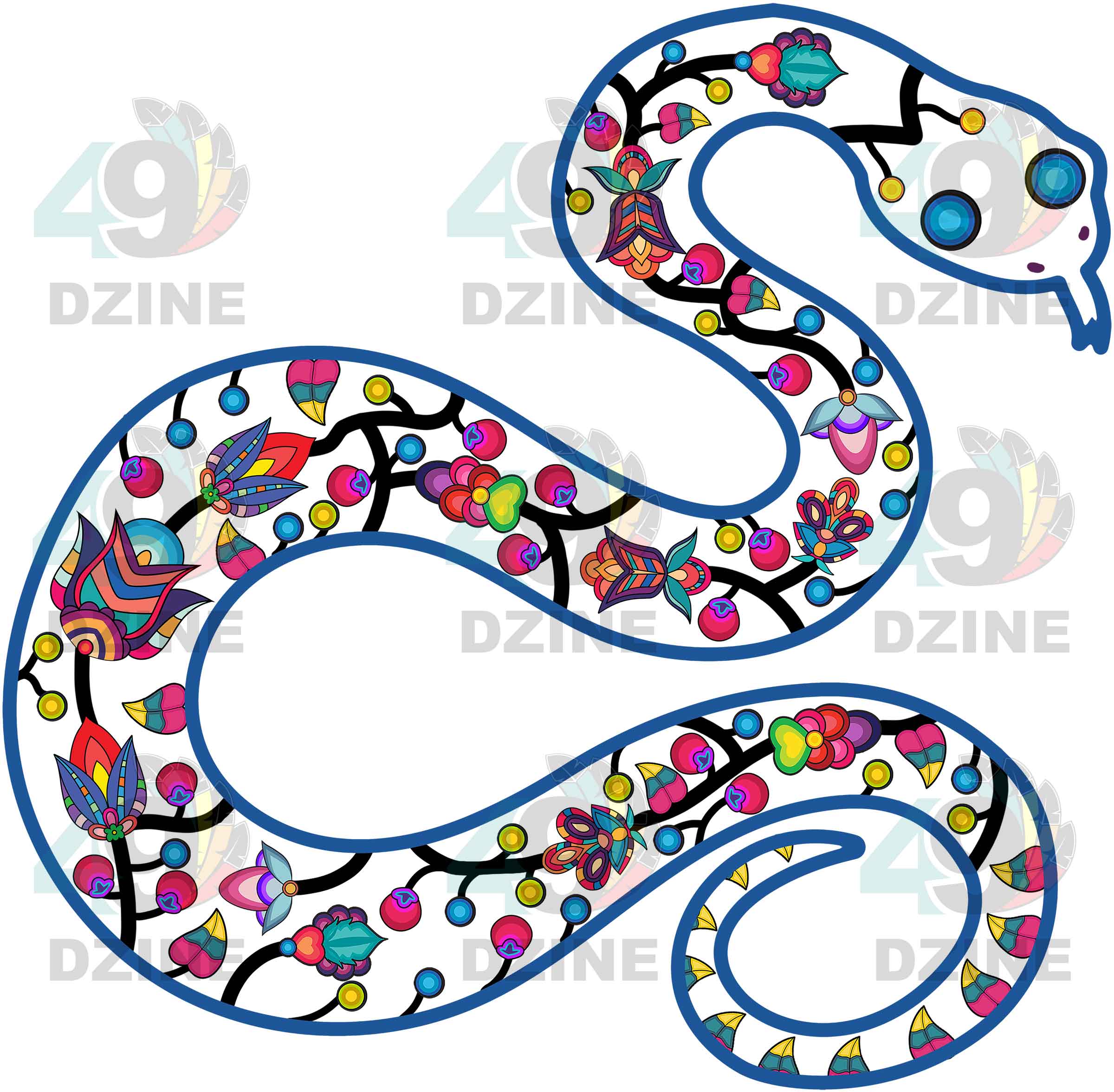 Snake Animal Motif 2 UV Sticker