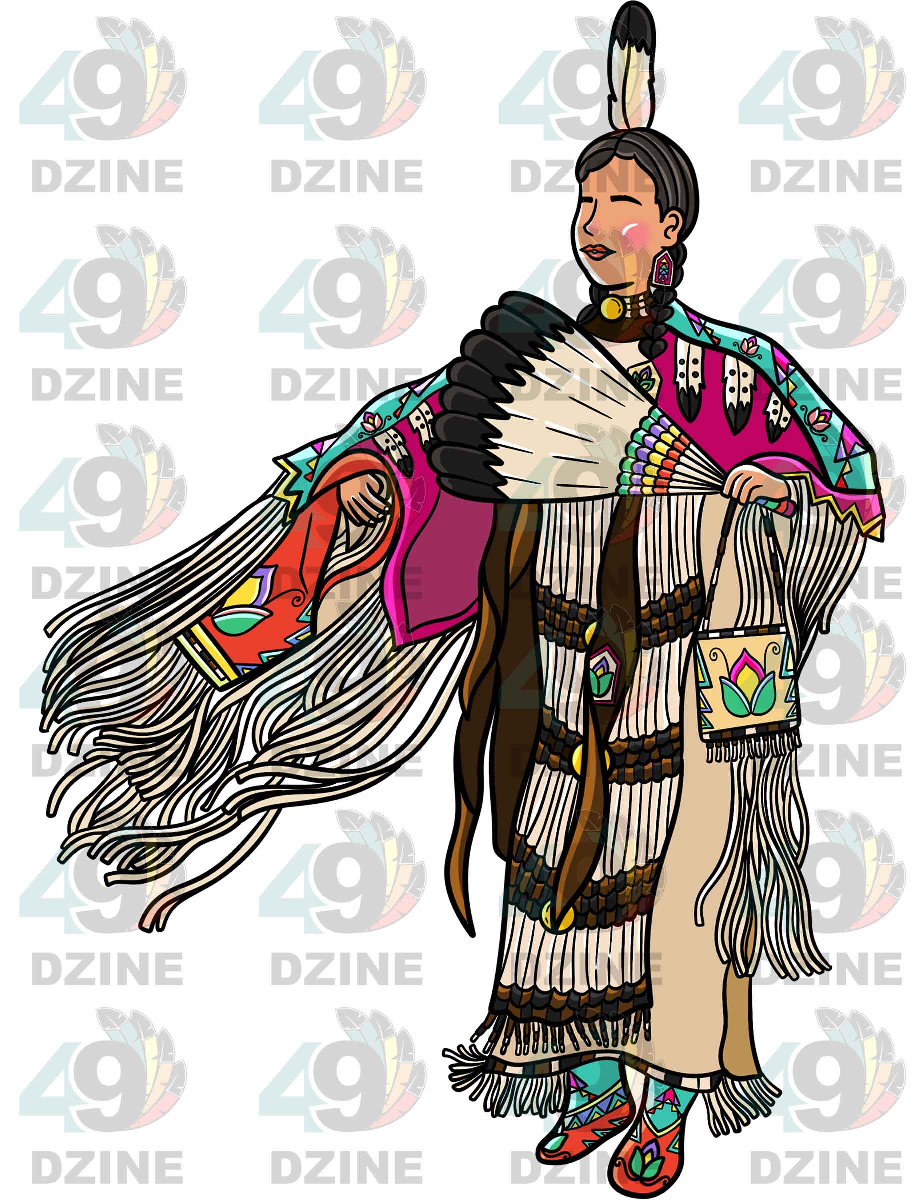 Traditional Buckskin Dancer 5 UV Sticker