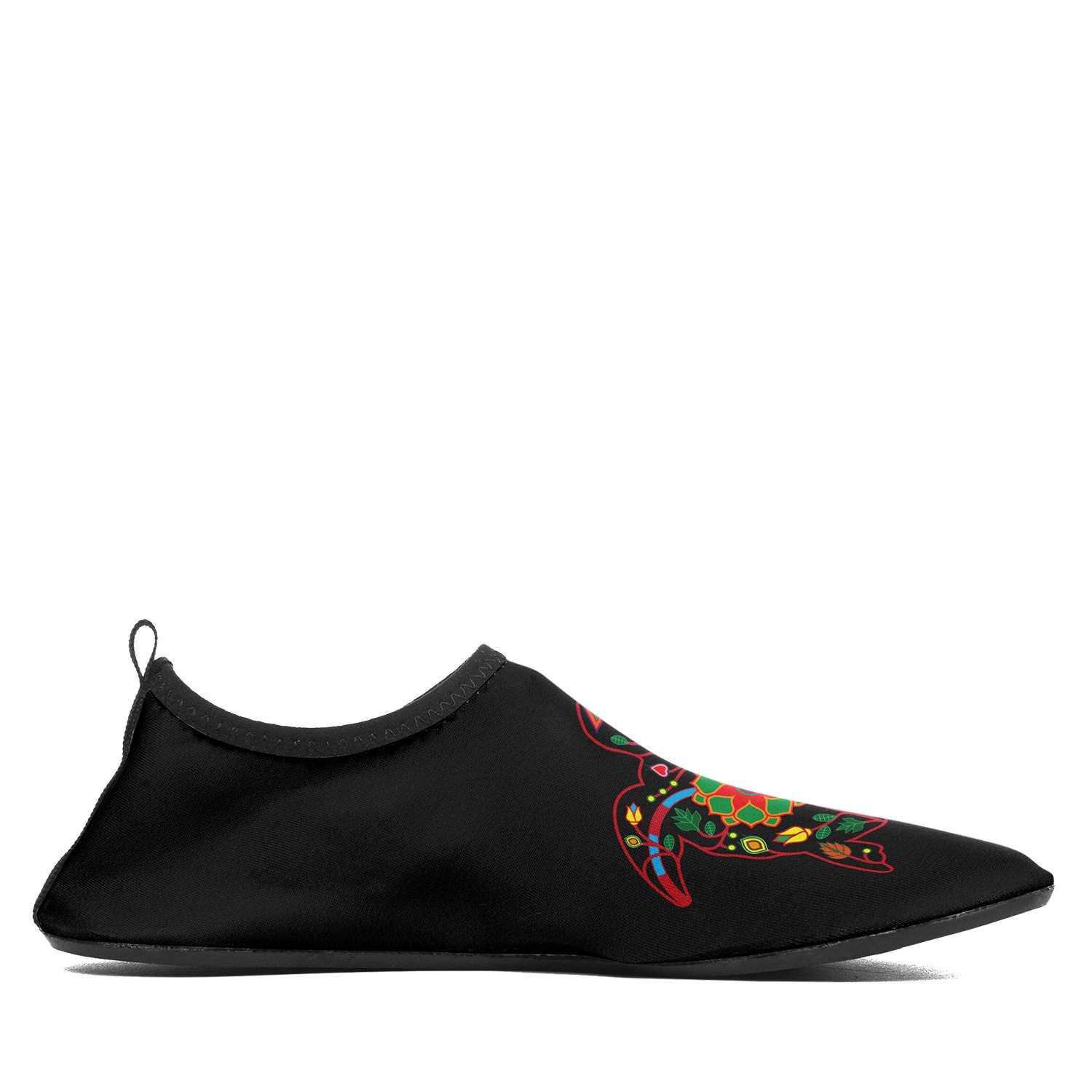 Kids Floral Turtle Sockamoccs Slip On Shoes