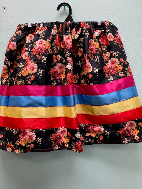 Copper Floral Kids Ribbon Skirt