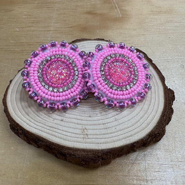 Danielle Redgun Beaded Circle Earrings